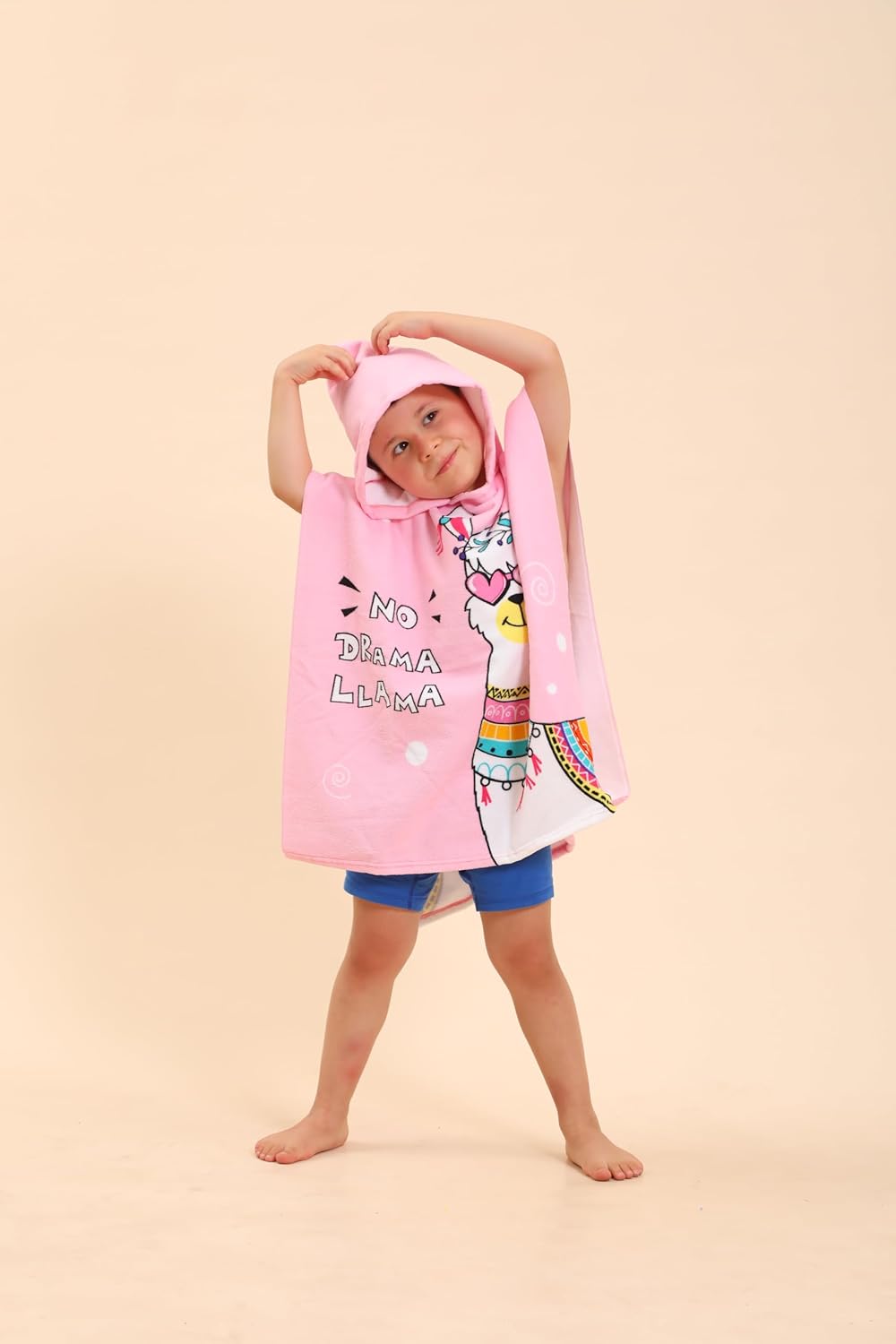 TEHALK Kids Hooded Beach Towel 24x24 Alpaca Unicorn Pattern