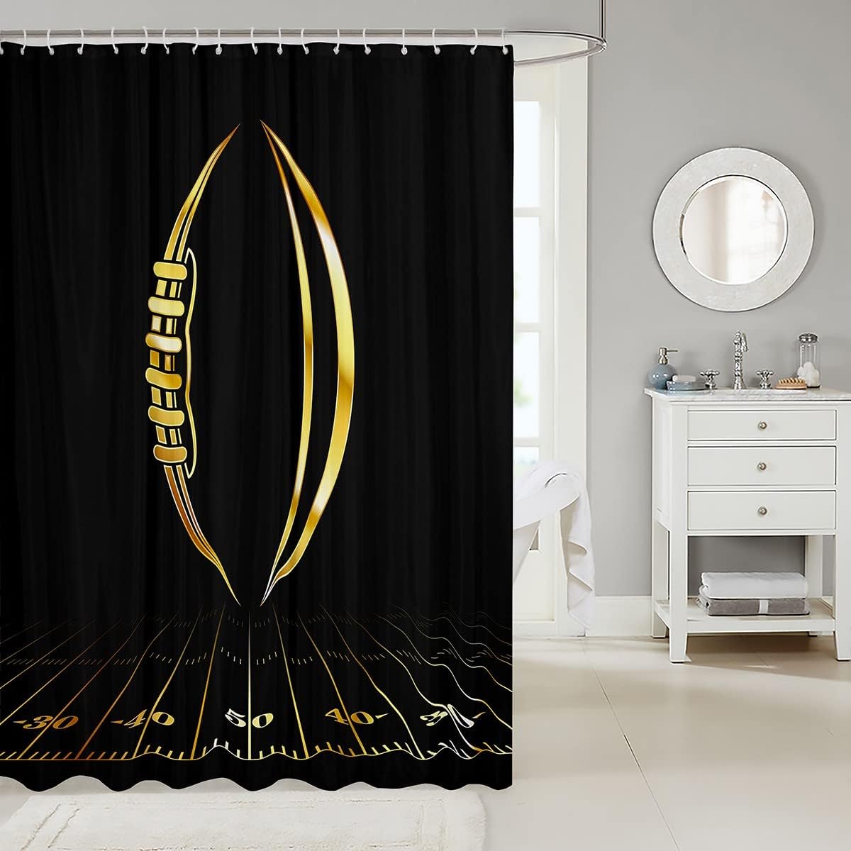 Feelyou Kids Football Shower Curtain Set 72x78