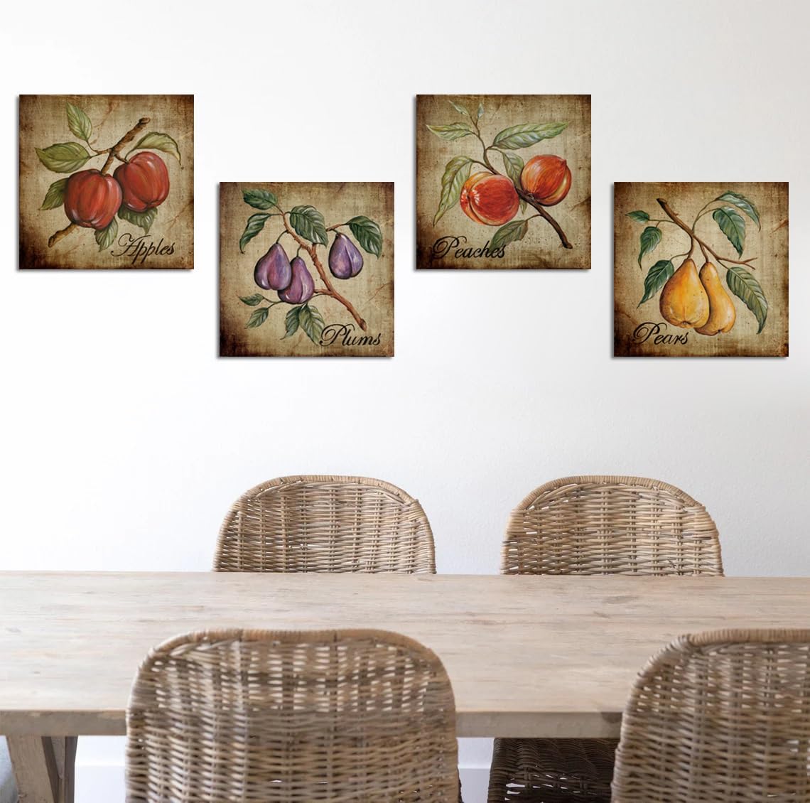 NLKTIYC Fruit Wall Art Set 4 Panels Canvas Print
