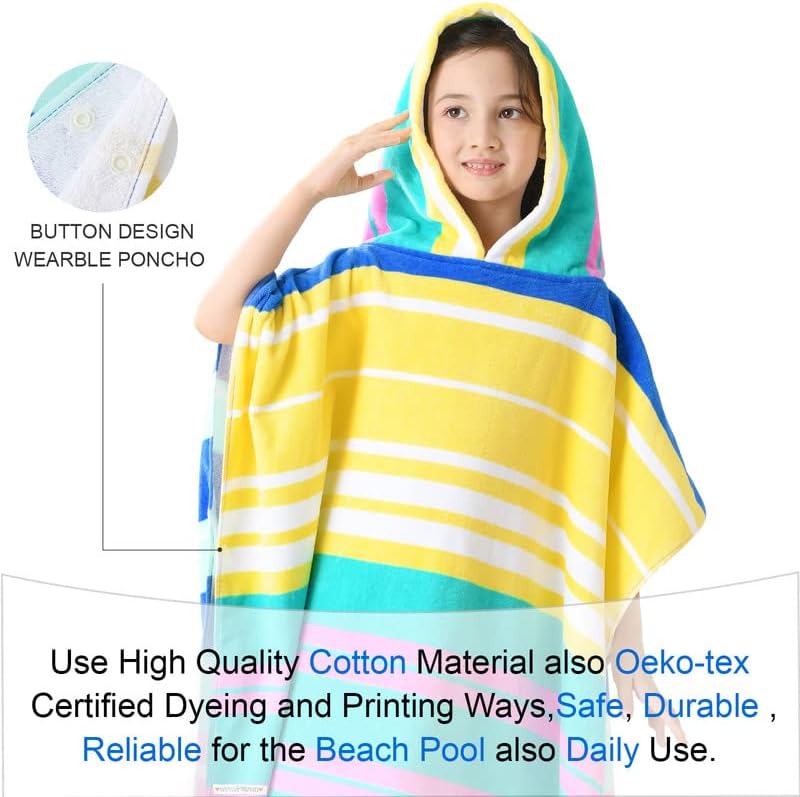 VOOVA MOVAS Hooded Beach Towels for Kids 6-12 Years