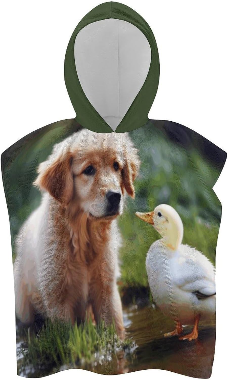 Dog And A Duck Kids Bath Towel with Hood