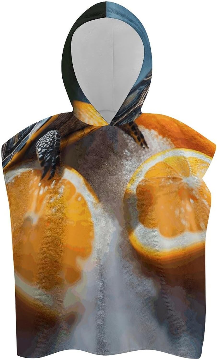 Kids Hooded Beach Towel with Turtles Design