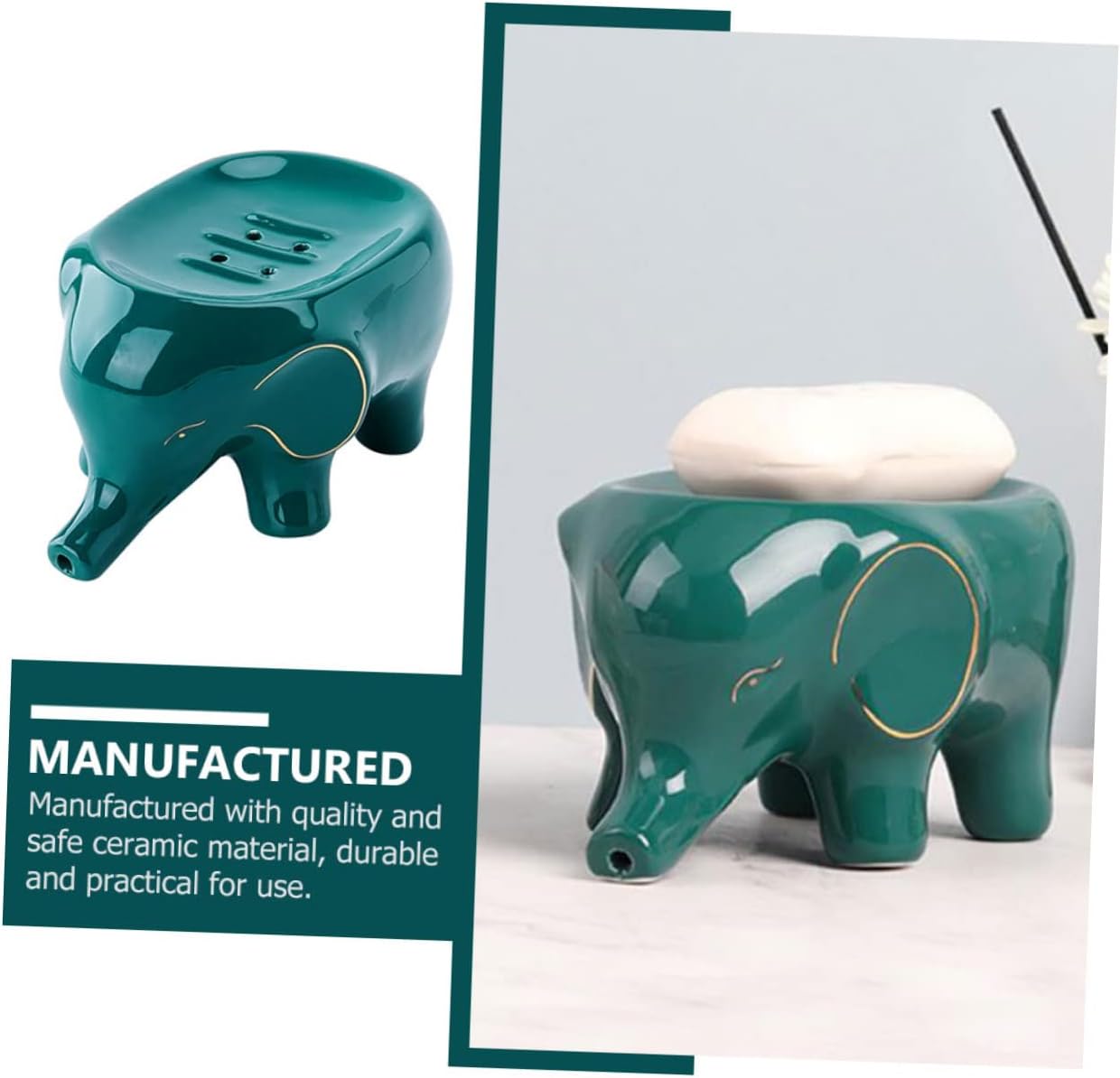 1pc Nordic Elephant Soap Holder Artistic Drain Soap Dish