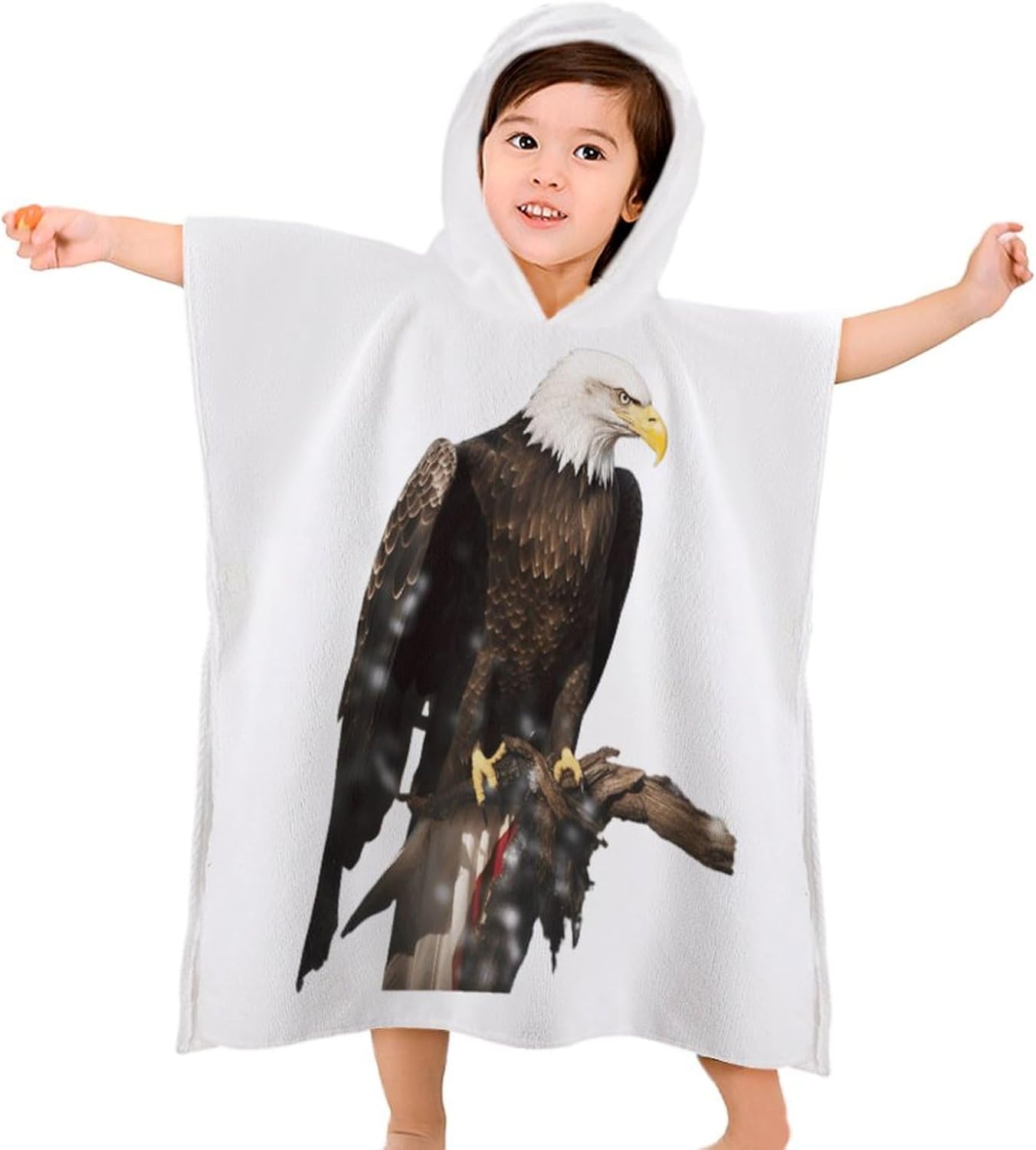 Eagle Print Kids Hooded Beach Towel