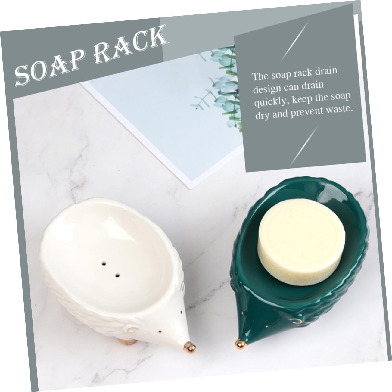 Nordic Style Ceramic Soap Holder Hedgehog Design