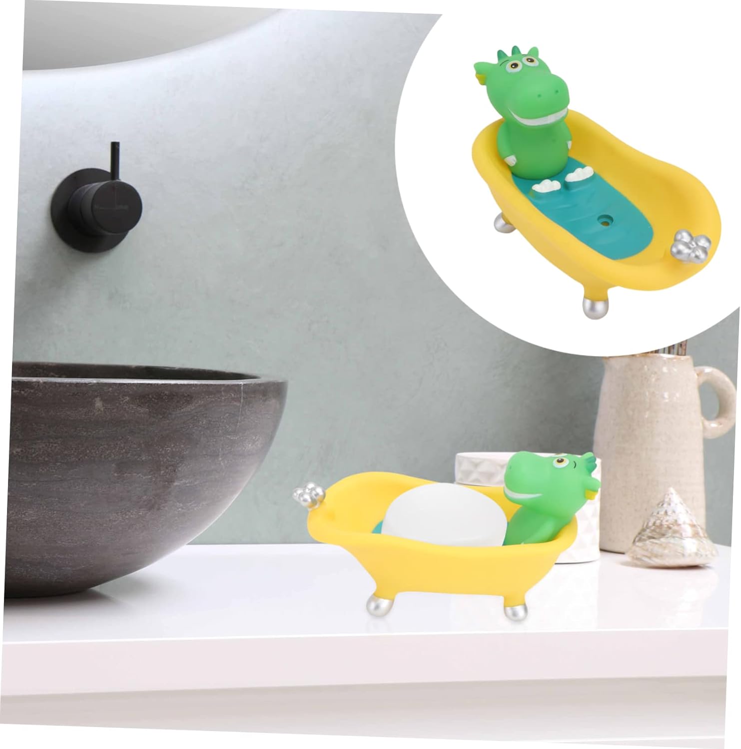 Summer Dinosaur Soap Box Bathtub Shape Holder for Kids