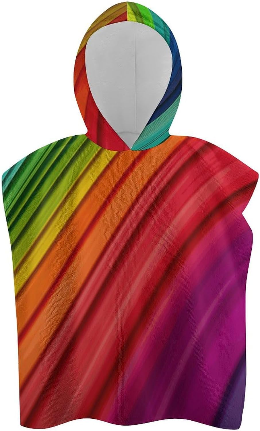 Kids Hooded Bath Towel with Rainbow Stripes