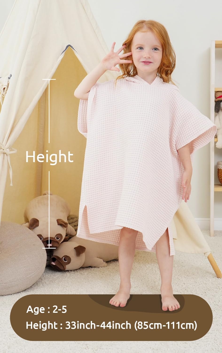 BANGSAUR Hooded Bath Towel for Kids 2-5 Years