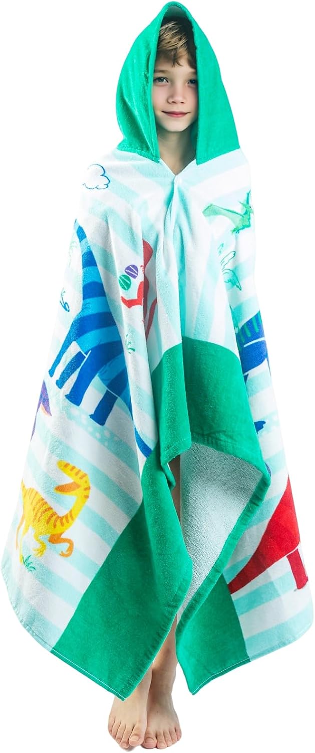 100 Cotton Dinosaur Hooded Towel for Kids