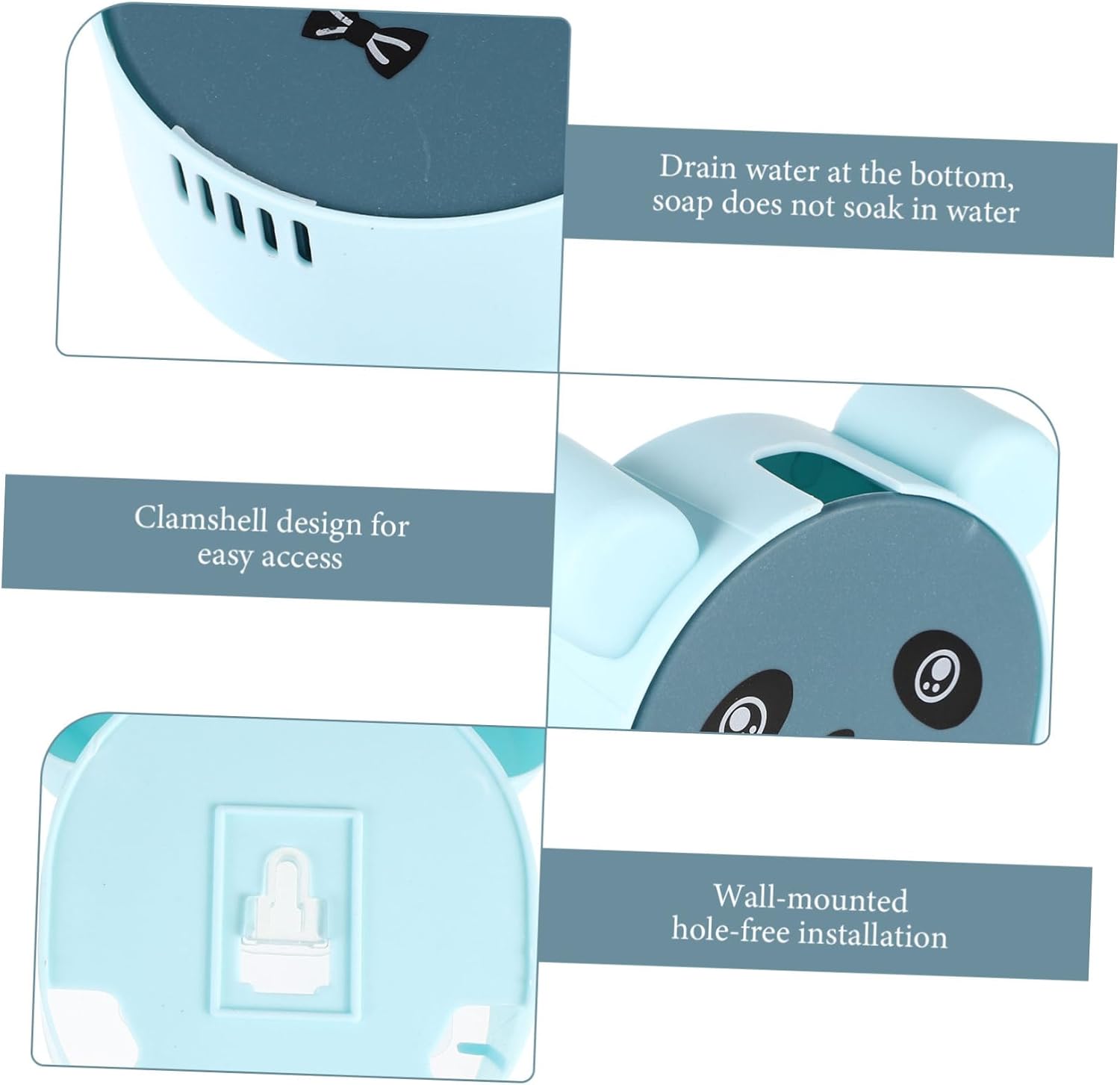 Wall Mount Soap Box Cartoons Bear Design Bathroom Holder