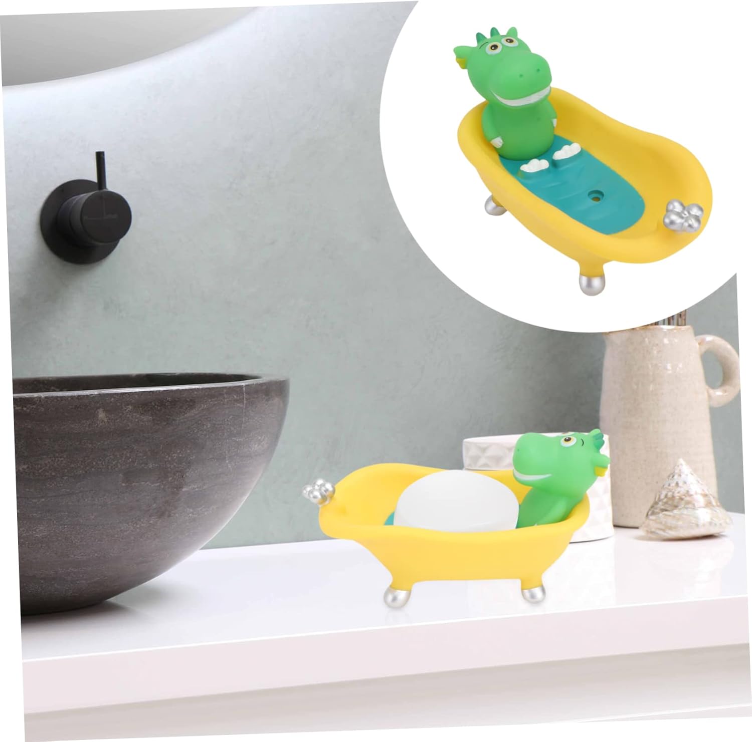 BESTYASH Cartoon Dinosaur Soap Dish for Kids
