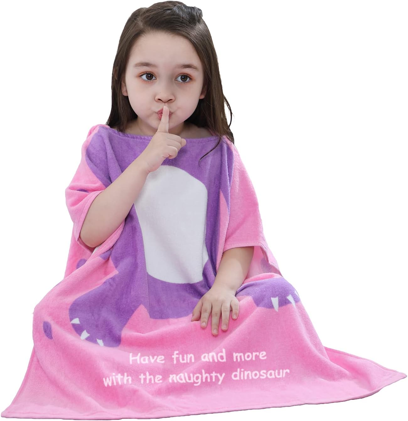 LOLANTA Kids Bath Towel with Hooded Dinosaur