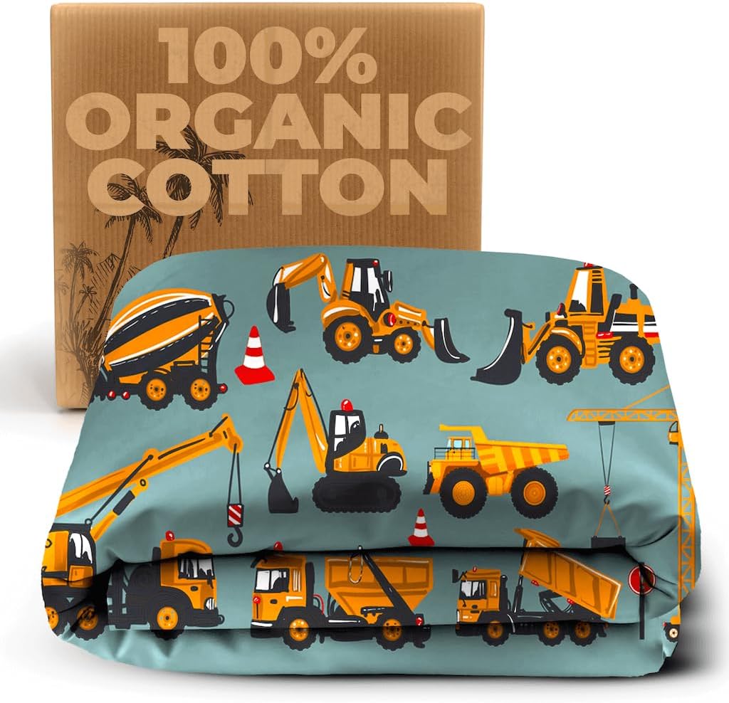 Khelo Kids Bath Towels Construction Trucks Cotton Towel for Boys Girls Baby