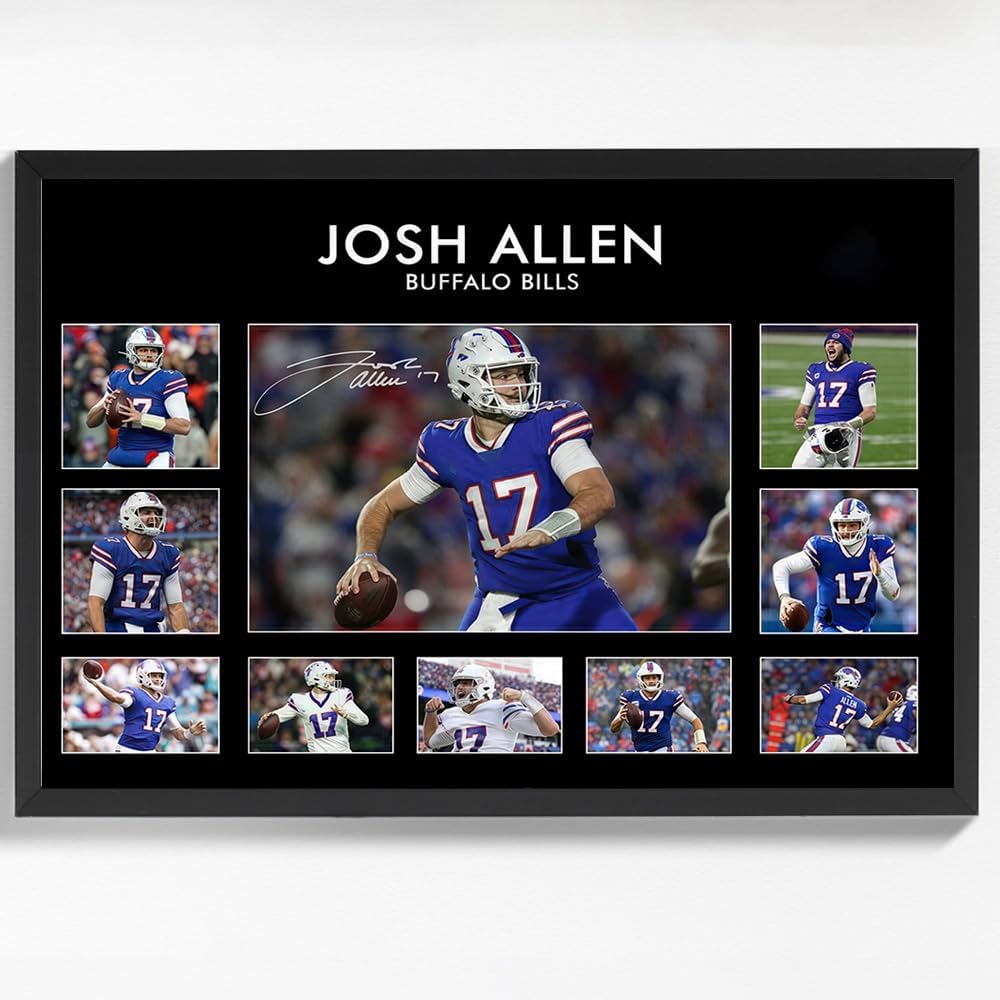 Black Framed Josh Allen Rugby Star Signed Poster