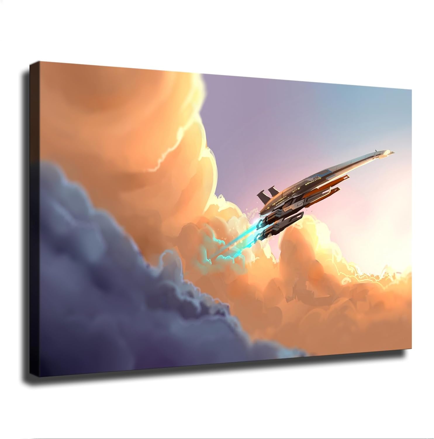 Normandy SR2-Mass Effect in The Clouds Canvas Poster