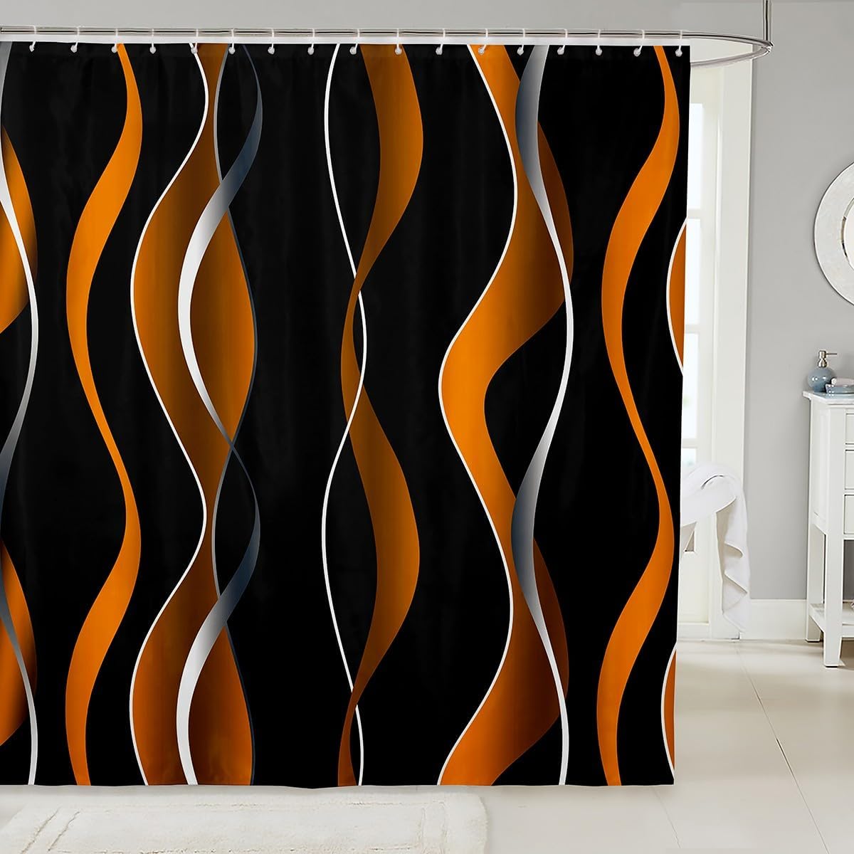 Feelyou Ombre Striped Bath Curtain 72x72