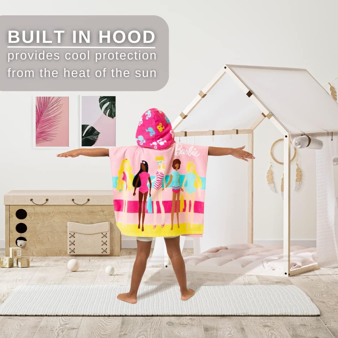 Franco Barbie Hooded Towel Poncho 24x22 Large