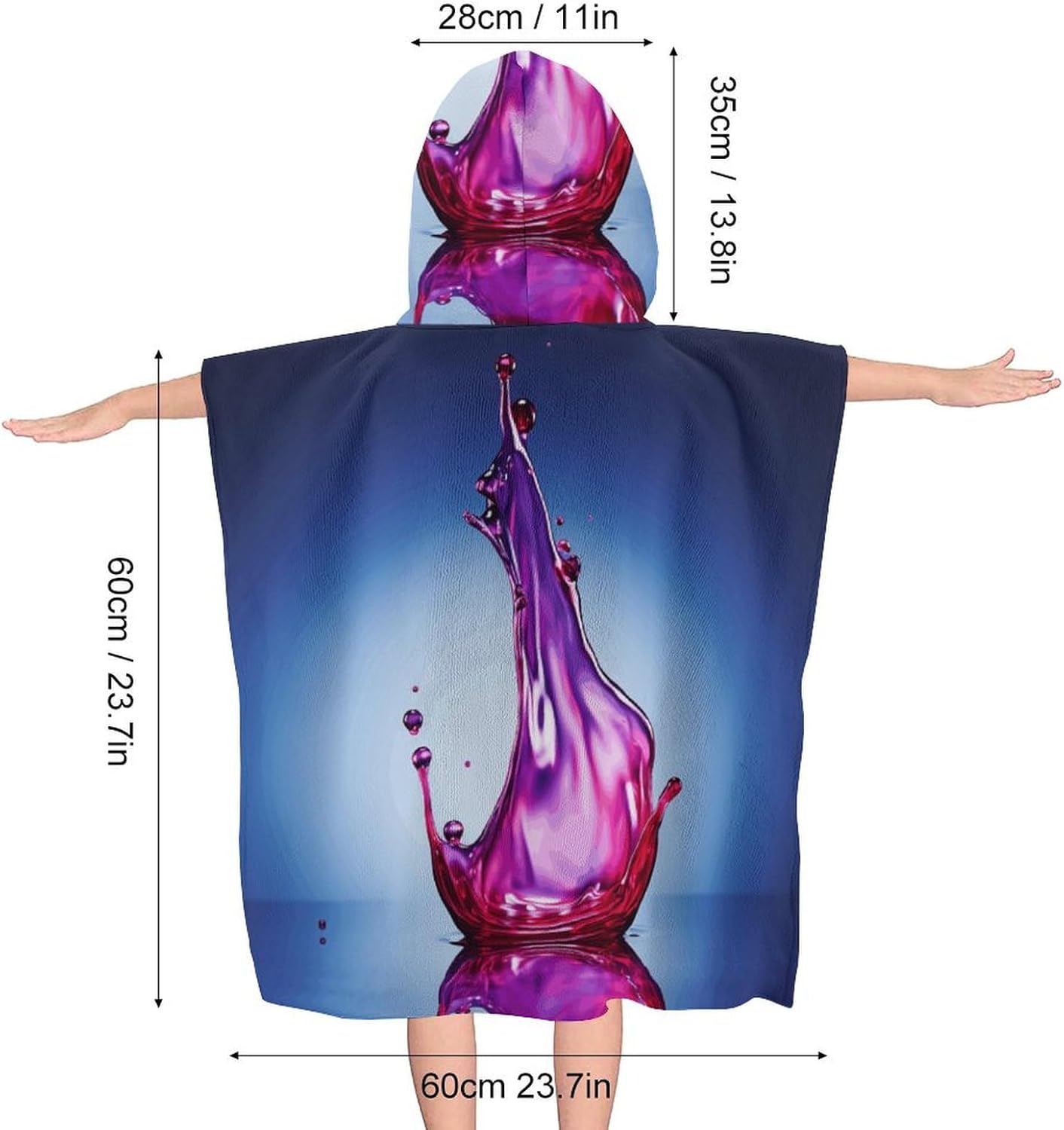 Kids Hooded Bath Towel with Purple Print