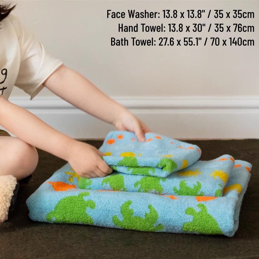 LilRoot Sea Animals Bath Towels Set - 3 Pack