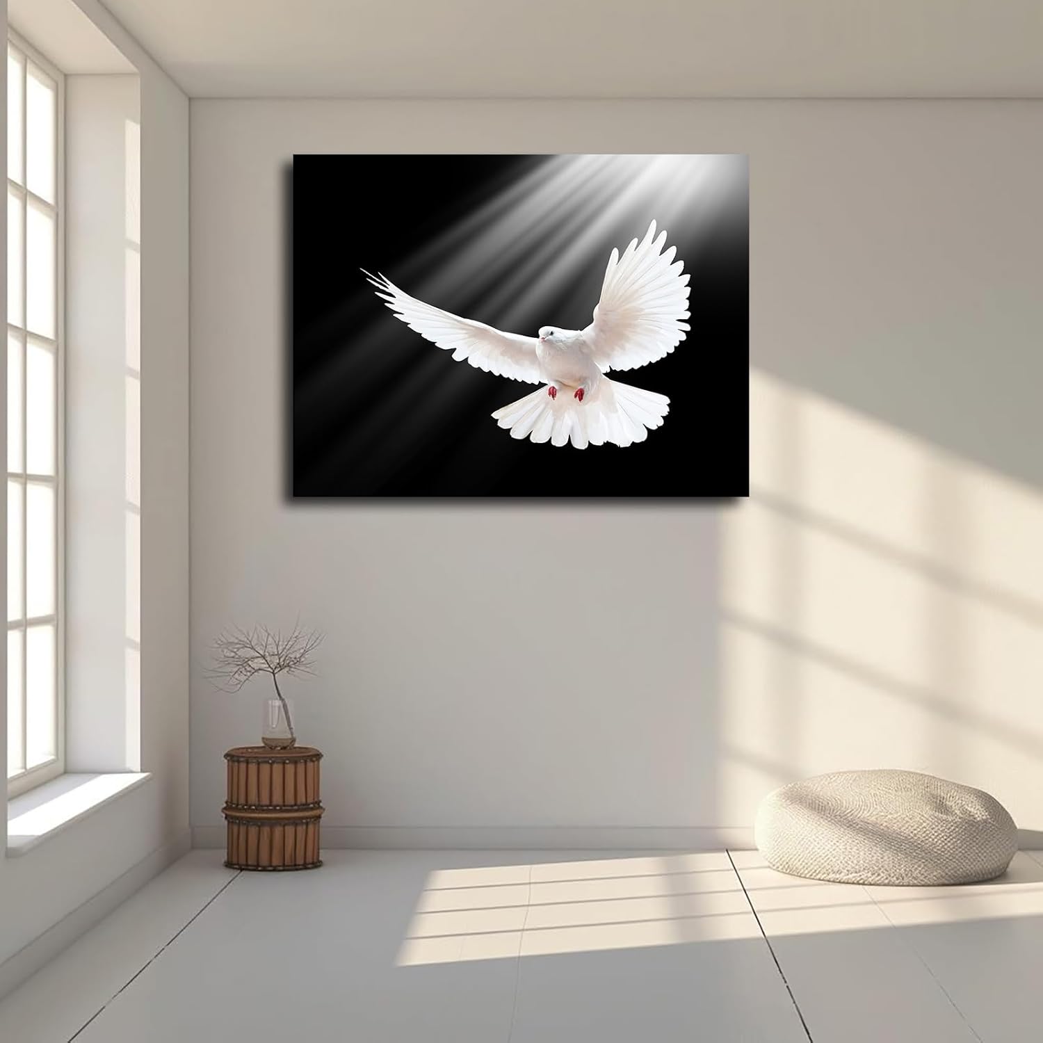 White Dove Holy Spirit Canvas Wall Art Poster Print