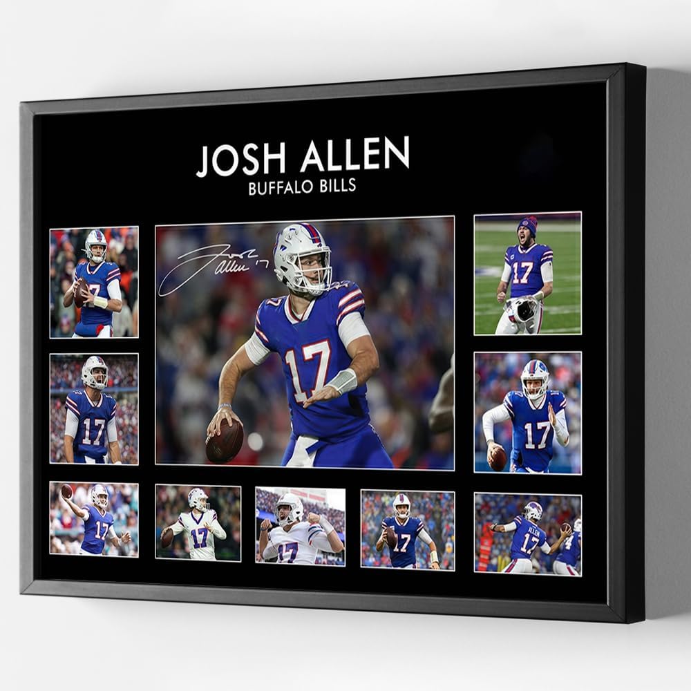 Black Framed Josh Allen Rugby Star Signed Poster