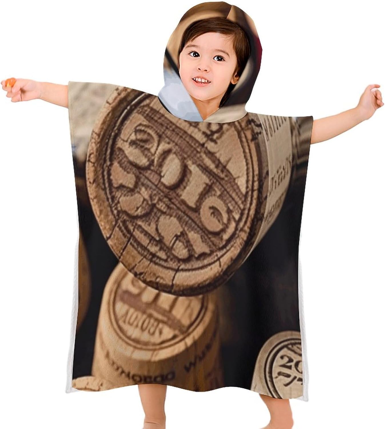 Kids Bath Towel with Wine Bottle Stopper and Hood
