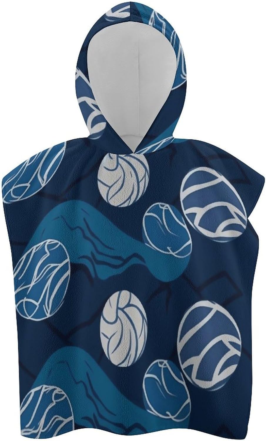 Kids Bath Towel with Blue Volleyball Print