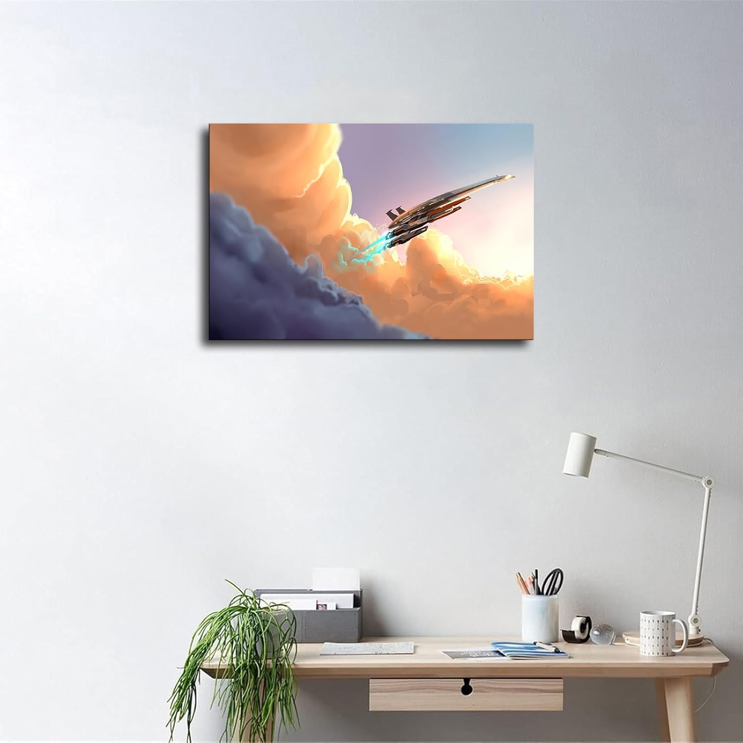 Normandy SR2-Mass Effect in The Clouds Canvas Poster
