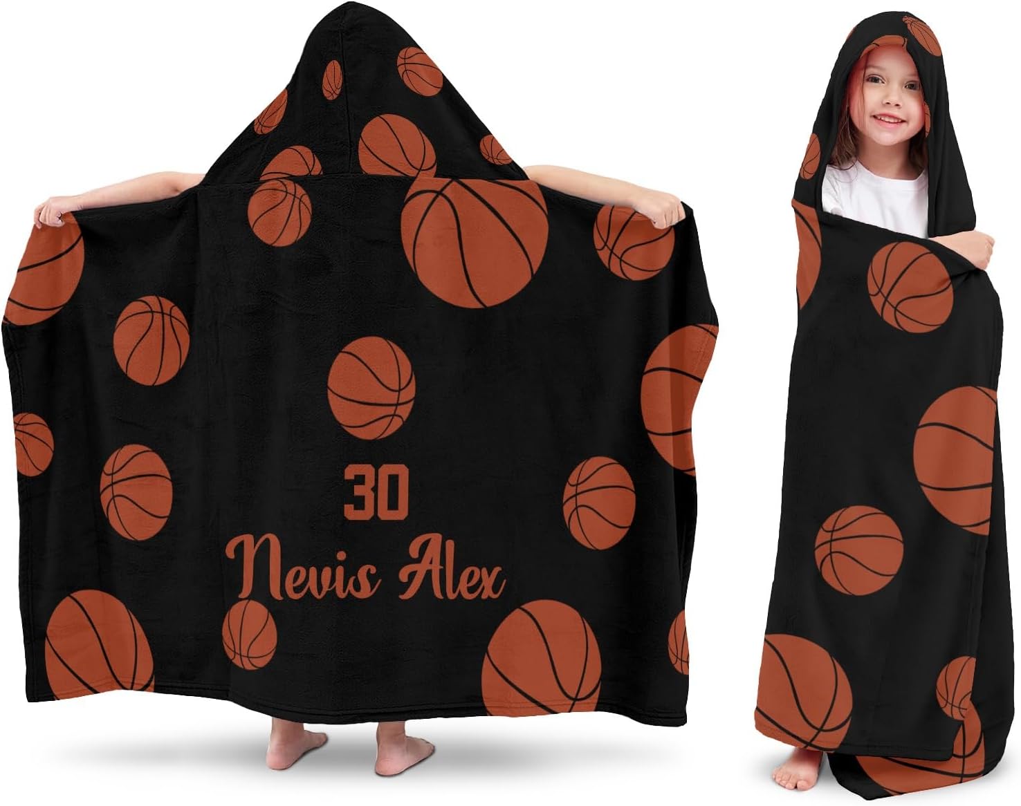 Deven Sport Basketball Personalized Hooded Bath Towel for Kids
