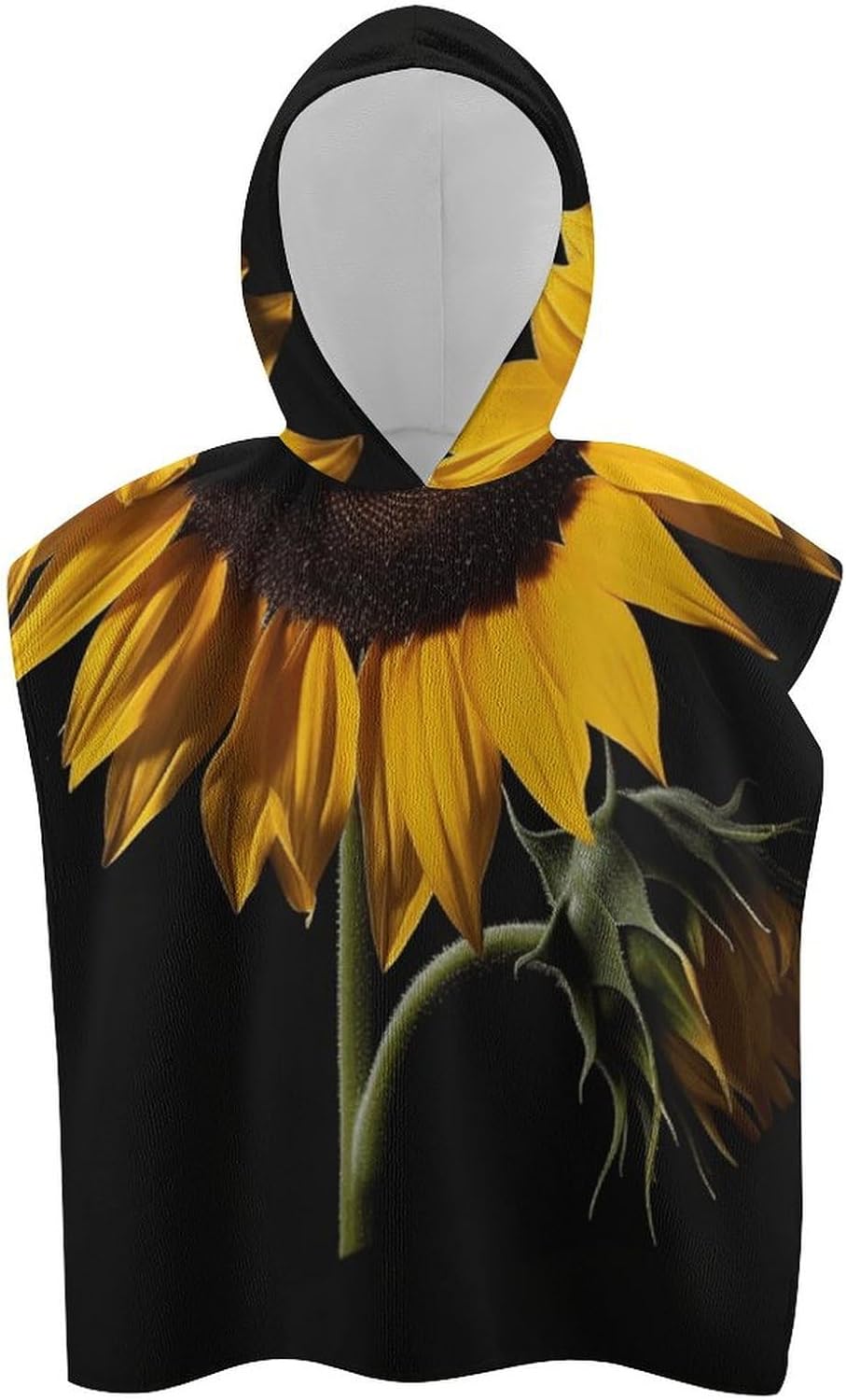 Kids Hooded Bath Towel with Sunflower Design