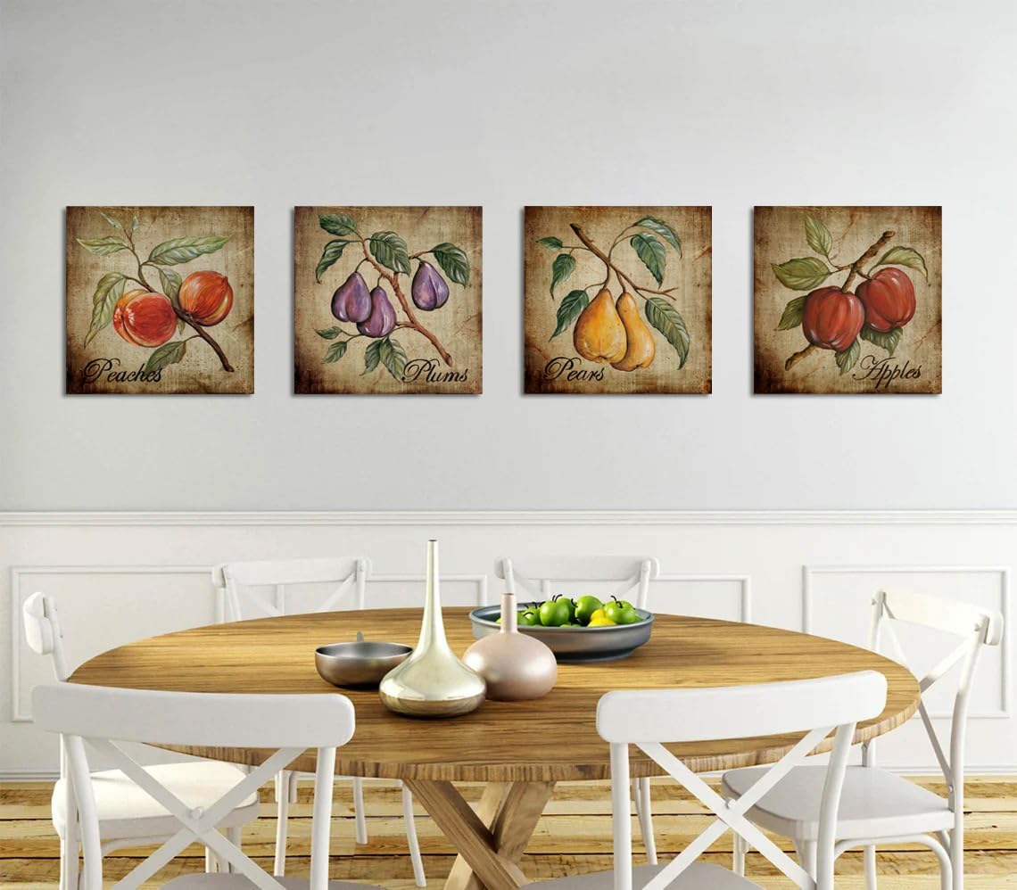 NLKTIYC Fruit Wall Art Set 4 Panels Canvas Print