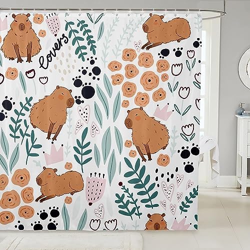 Feelyou Capybara Bath Curtain Set for Kids
