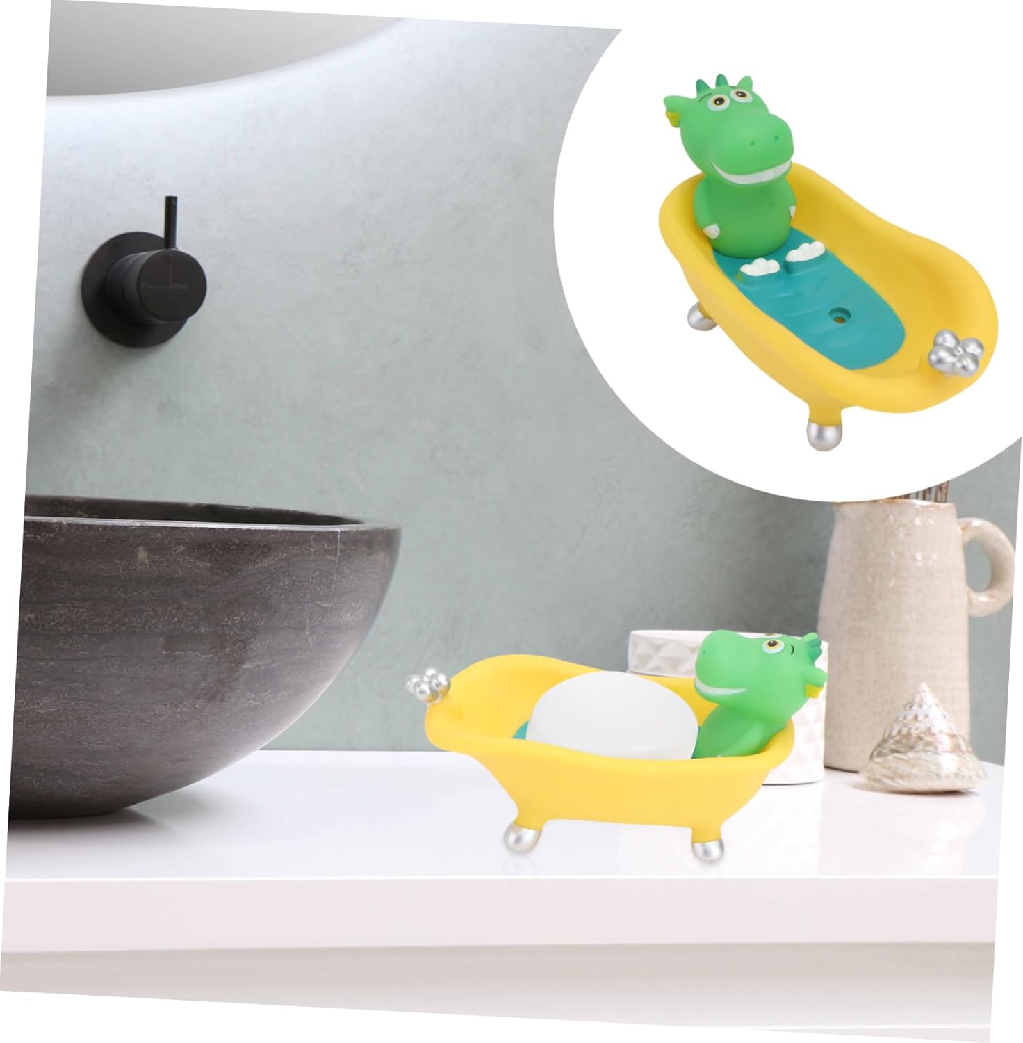 Luxshiny Dinosaur Soap Dish for Kids