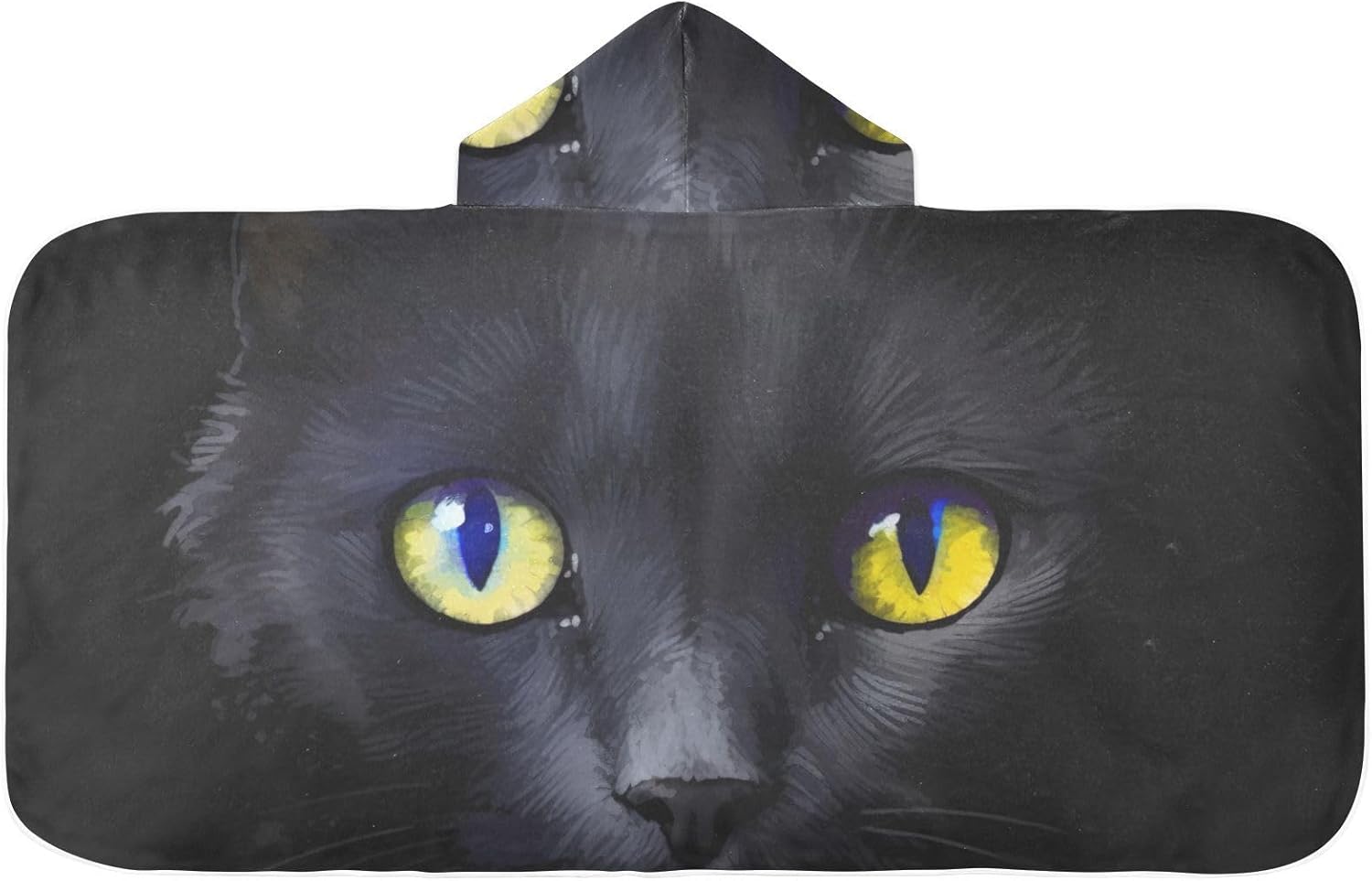 Black Cat Kids Bath Towel 24x50 Inch Hooded Wrap