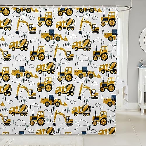 Feelyou Kids Cartoon Truck Shower Curtain Set