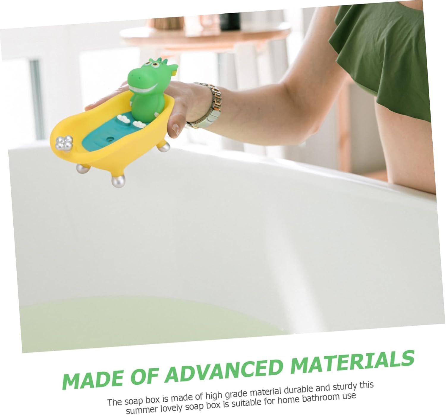 PRETYZOOM Cartoon Dinosaur Soap Holder with Drainage System