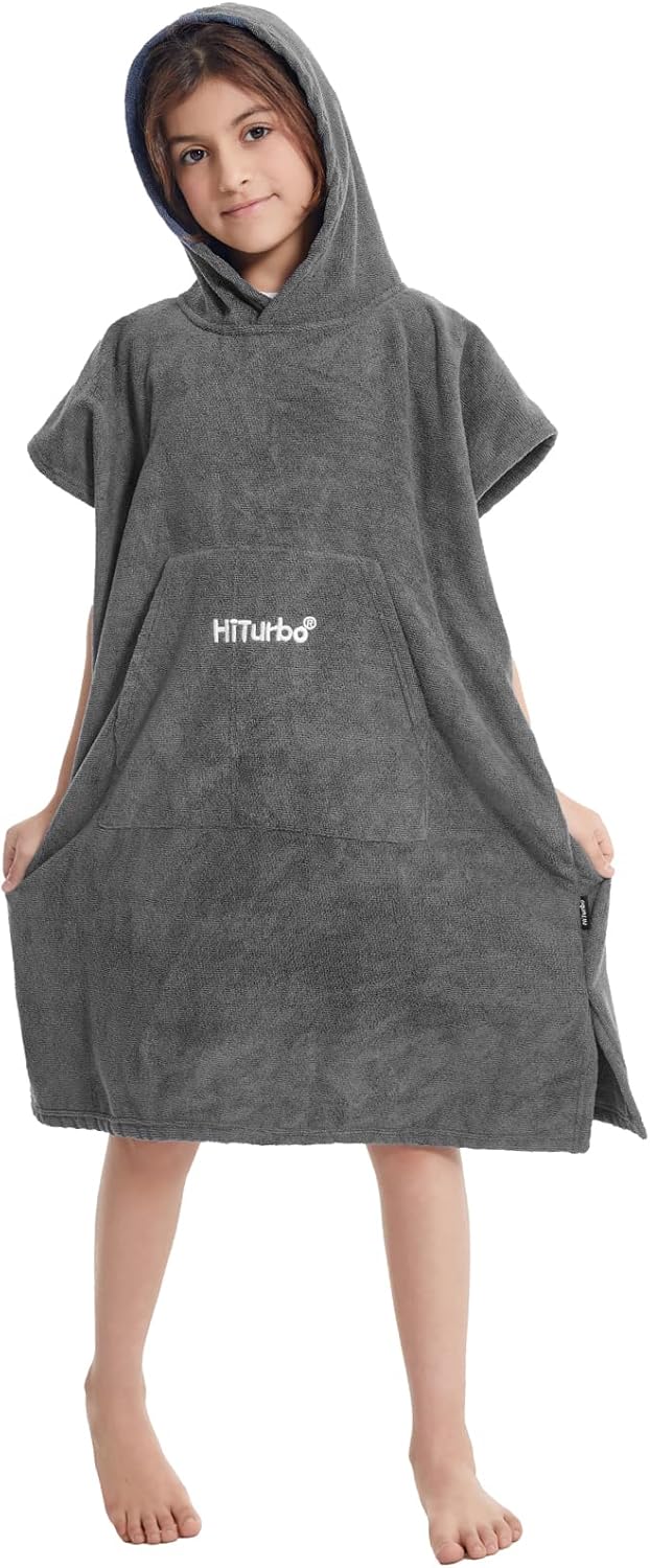 Hiturbo Kids Changing Towel Hoodie - Gray