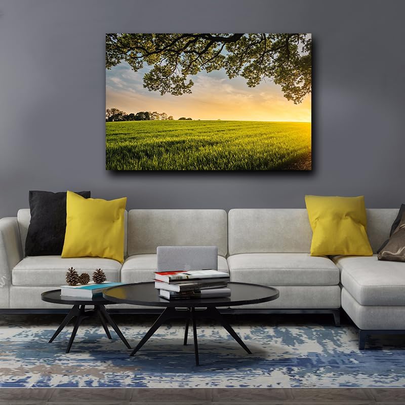 Generic Deep Horizon Green Eden Pasture Canvas Wall Art