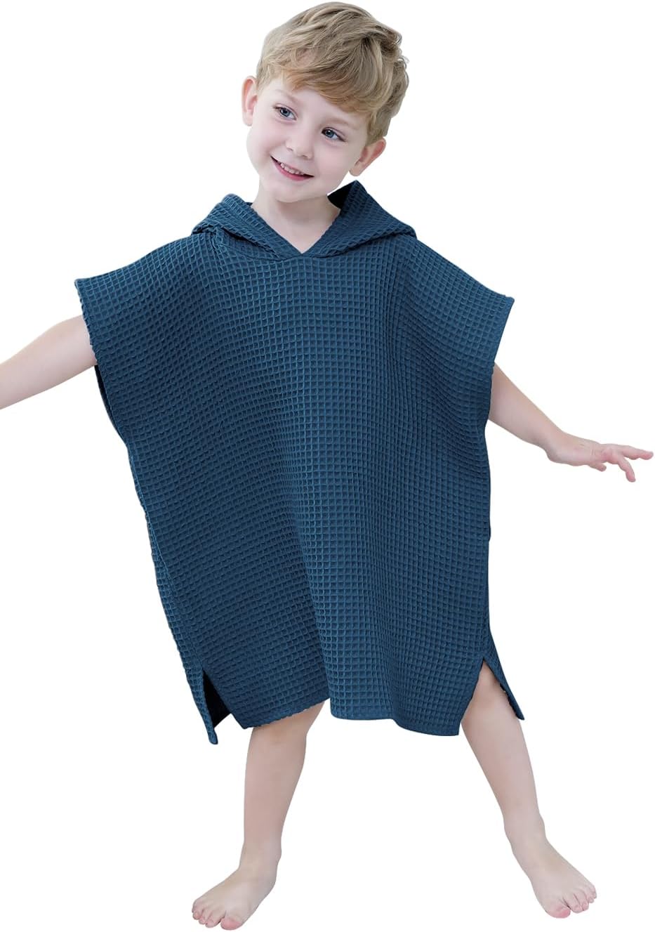 BANGSAUR Lightweight Hooded Bath Towel for Kids 2-5 Years Navy Blue