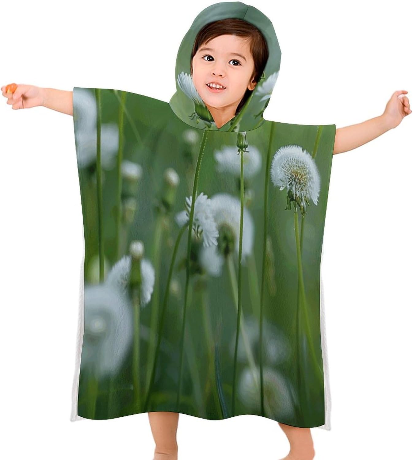 Kids Bath Towel with Dandelions Print Hoodie