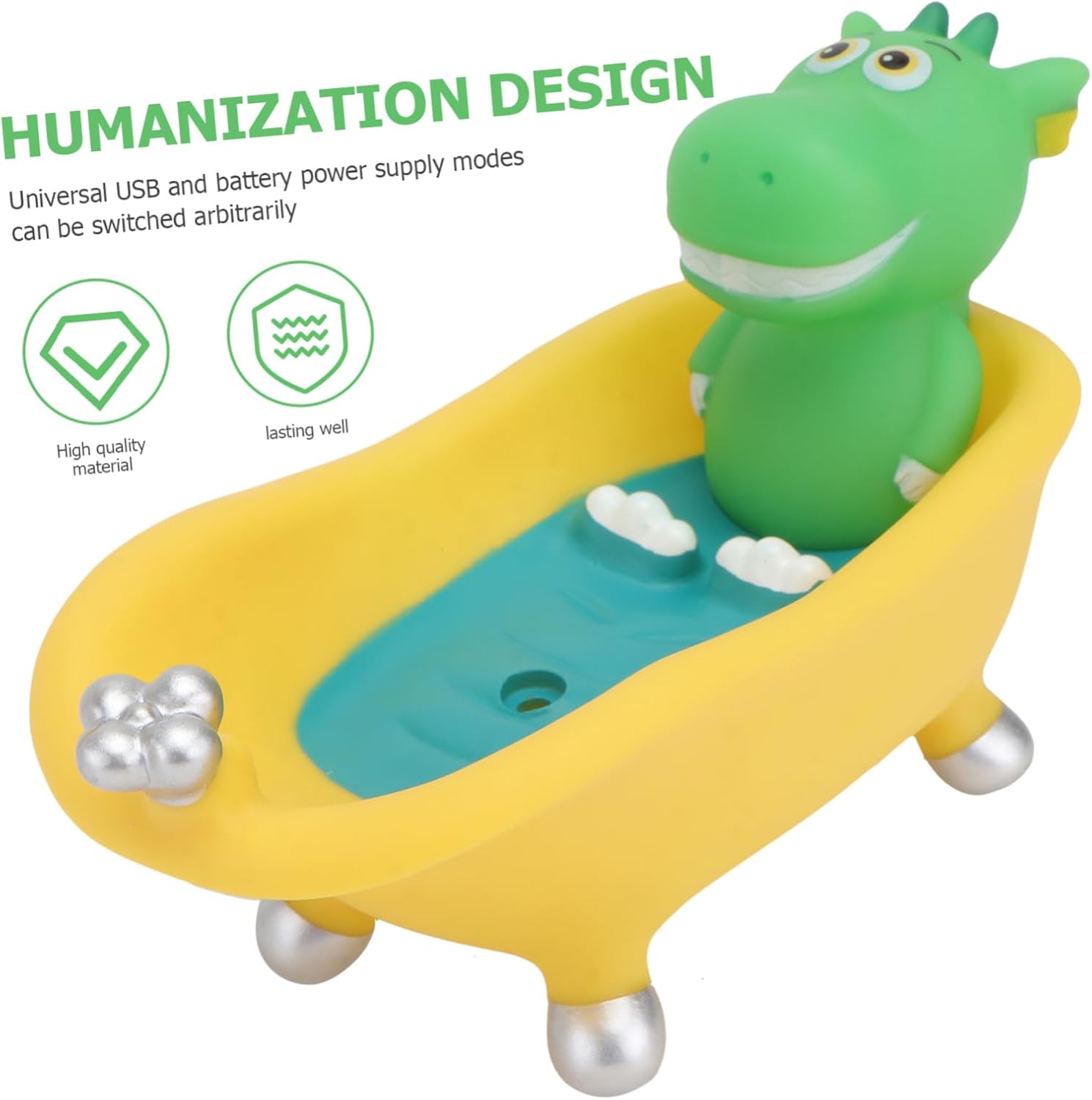 Luxshiny Cartoon Dinosaur Soap Holder with Drain for Bathroom