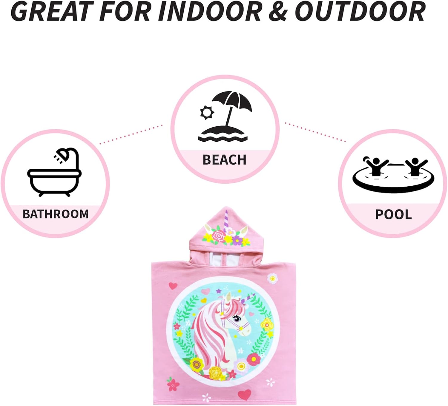 NovForth Kids Mermaid Hooded Beach Towel
