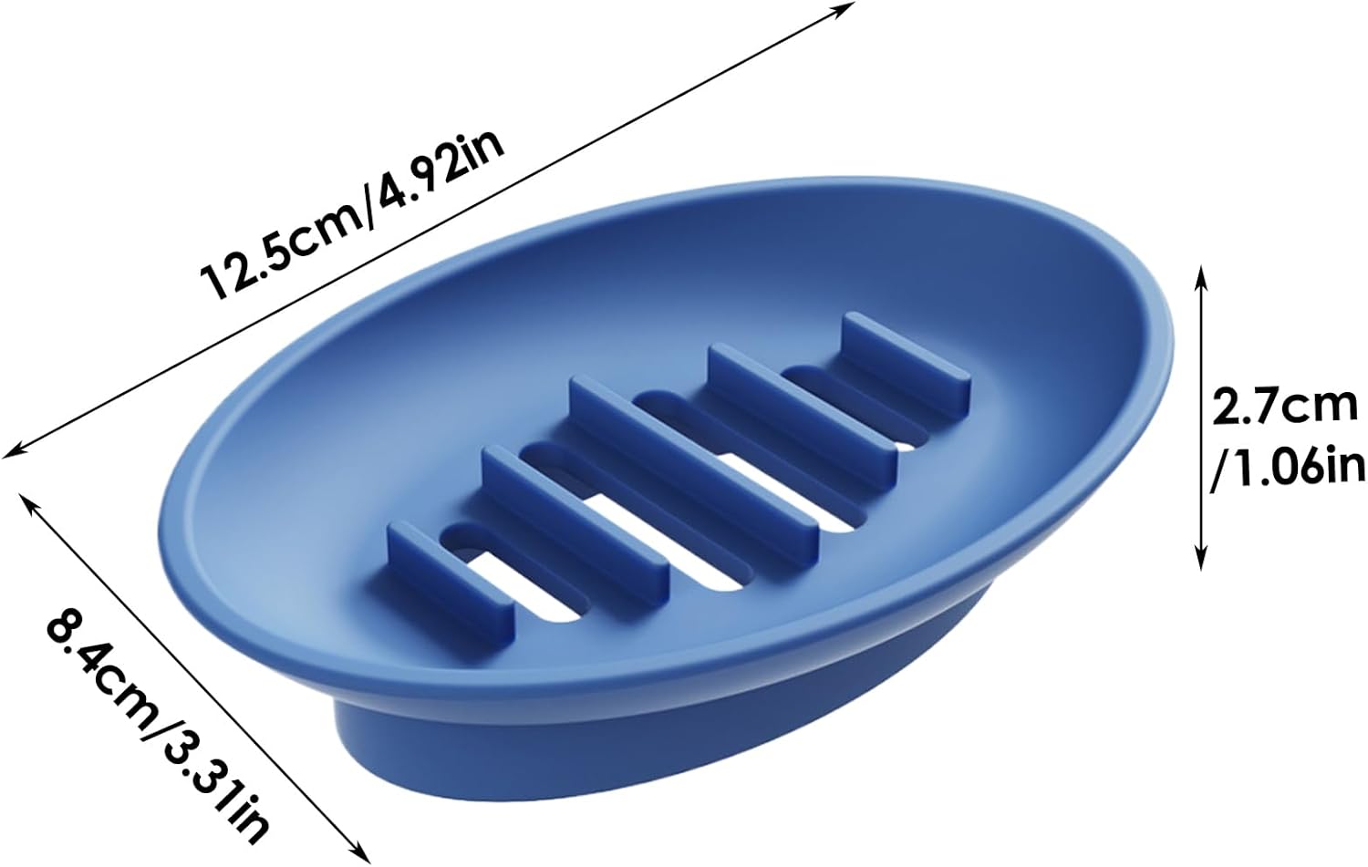 Silicone Soap Dish for Shower Bar Holder Tray with Drainage