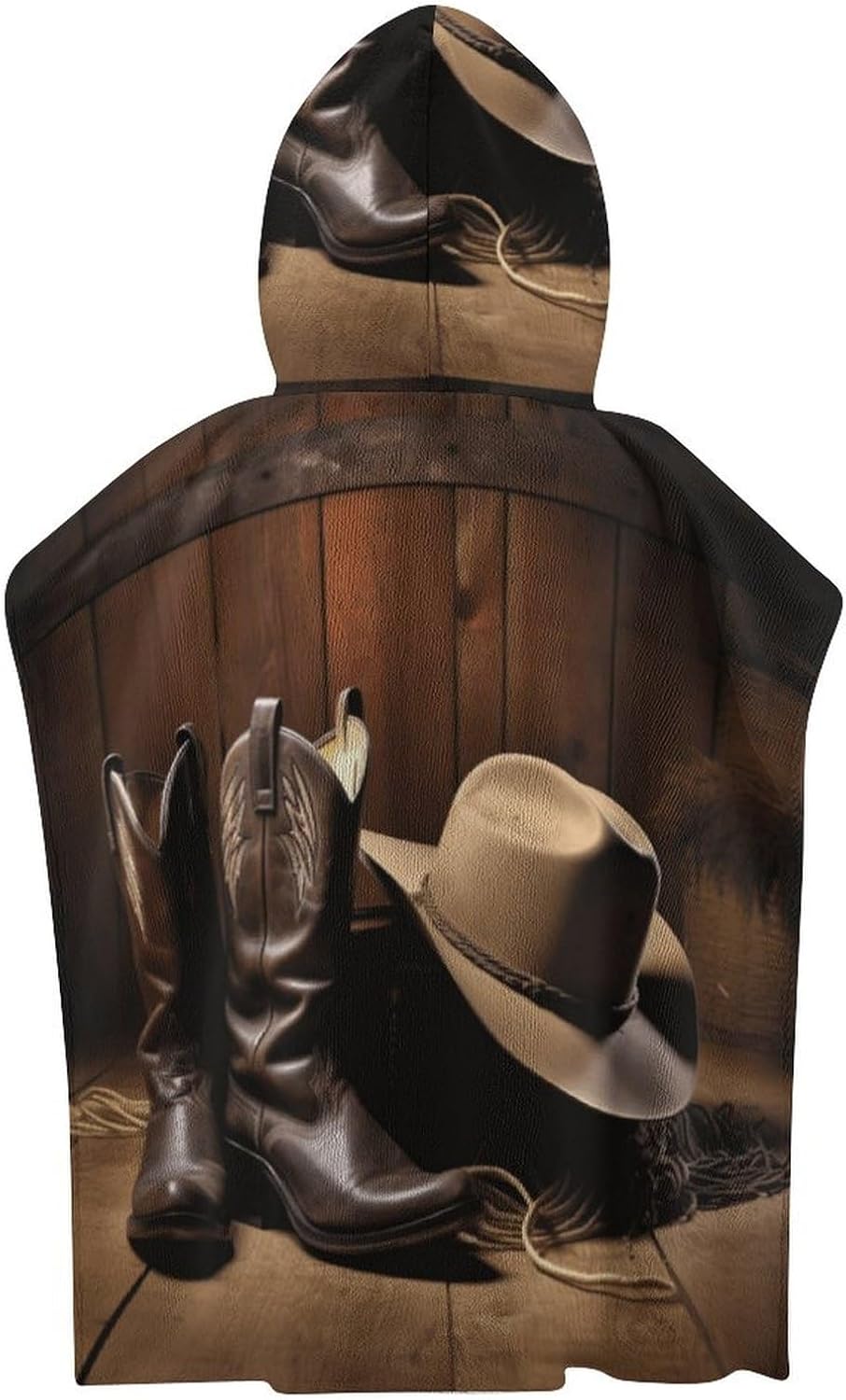 Kids Hooded Towel with Cowboy Print