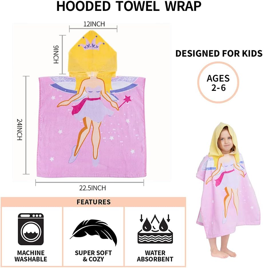 100 Cotton Hooded Towel for Toddlers 2-6 Years