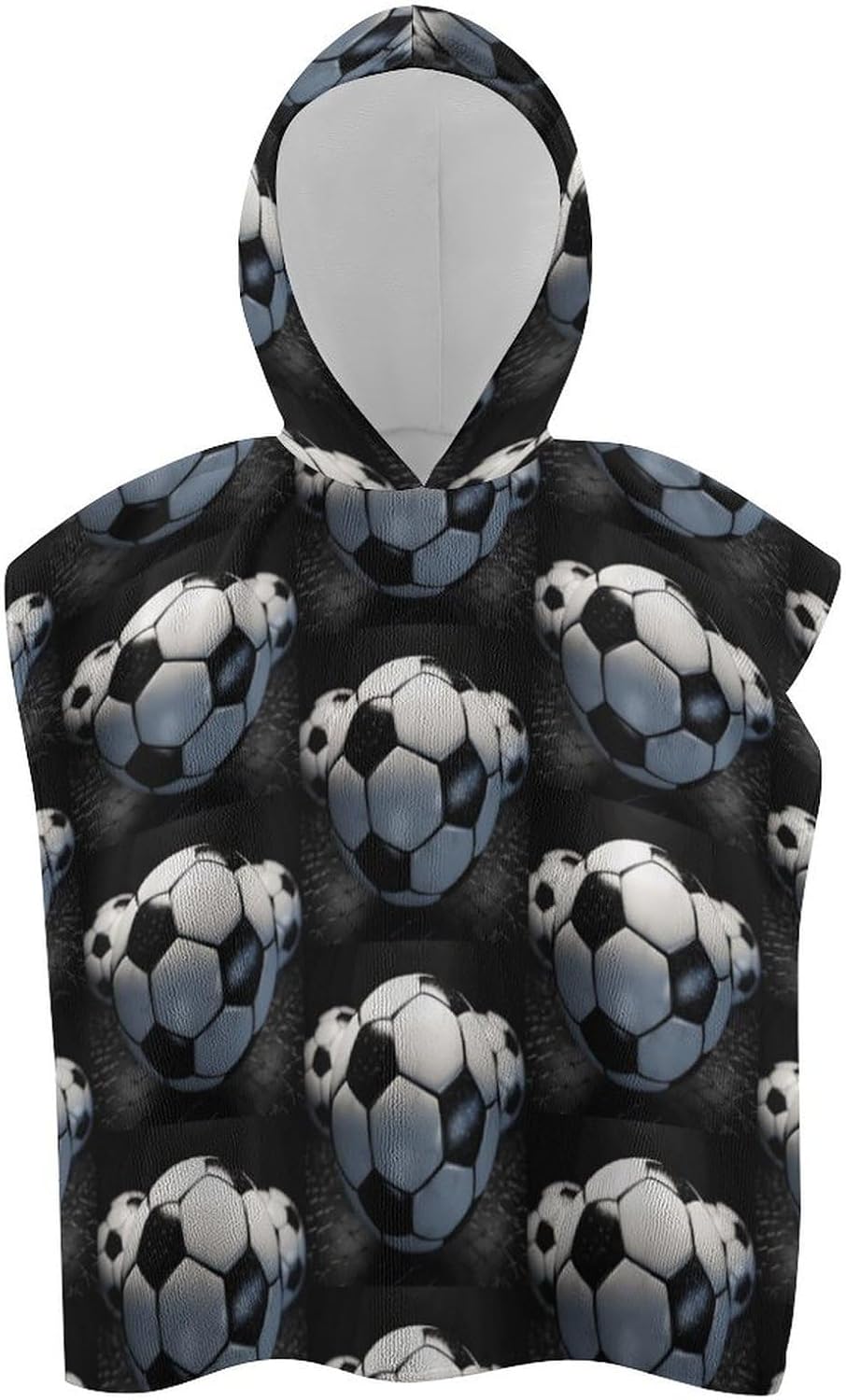 Kids Soccer Ball Printed Hooded Bath Towel