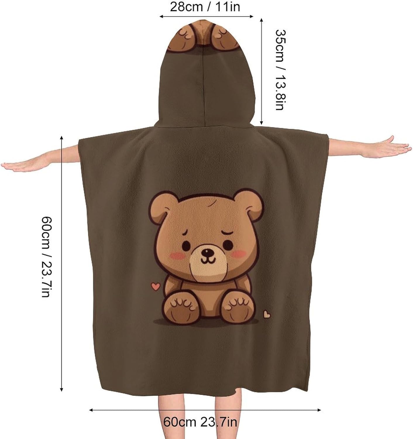 Kids Hooded Bath Towel with Cute Bear Design
