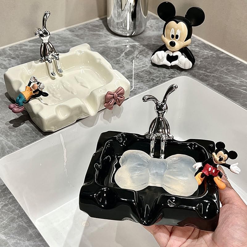 Creative Ceramic Soap Dish with Decorative Figure