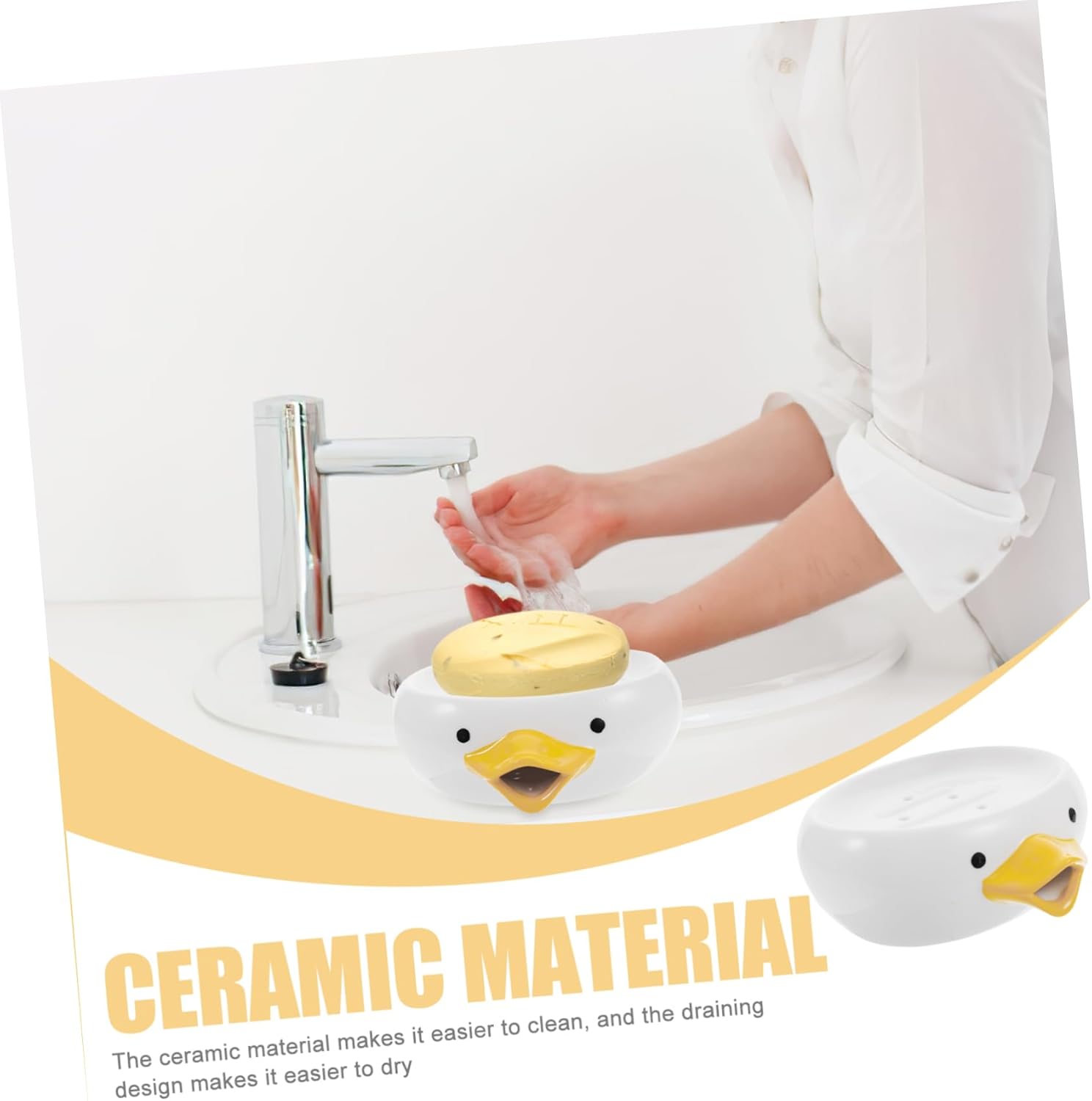 Ciieeo Ceramic Cartoon Soap Dish Adorable Holder