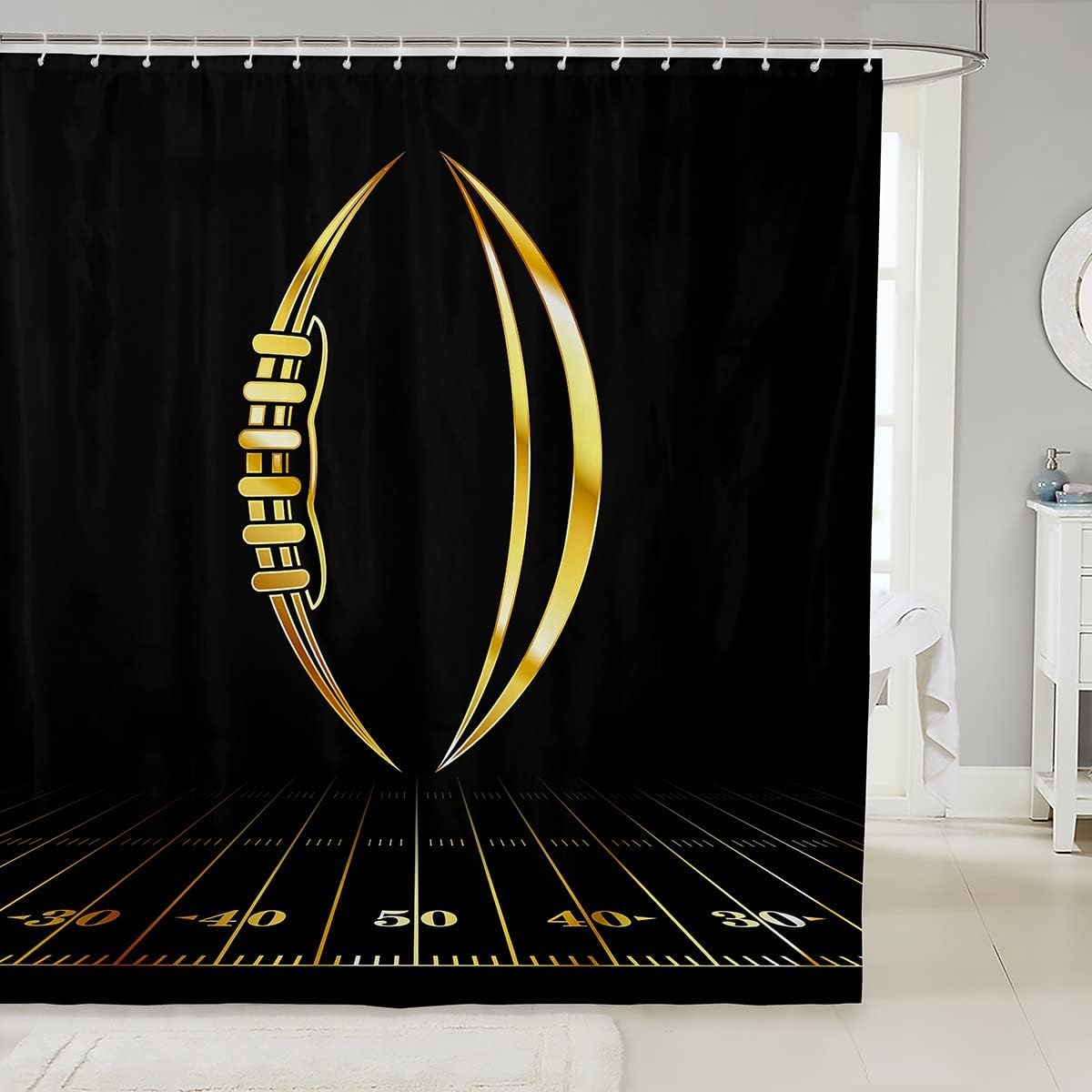 Feelyou Kids Football Shower Curtain Set 72x78